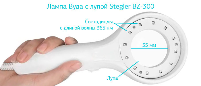 Лампа Вуда с лупой Stegler BZ-300