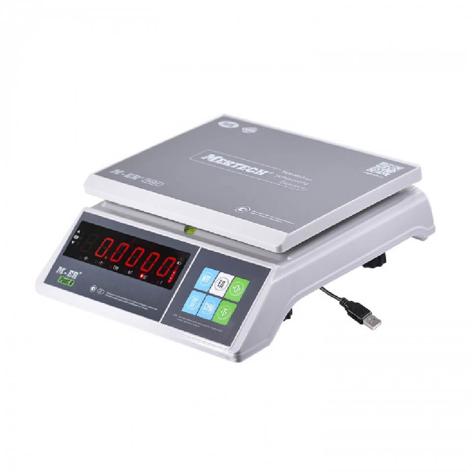 Весы порционные Mertech M-ER 326 AFU-15.1 Post II LED USB-COM (двойной дисплей) (15 кг, 1 г, внешняя калибровка), 3868